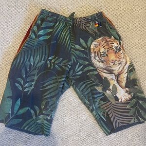 Mens Aviator Nation Shorts Size XXL - Rare Tiger Print w/ Velvet Stripes